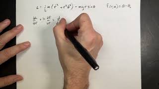 Lagrange Multipliers Force of constrain in polar coordinates for a block on a plane [upl. by Zelten725]