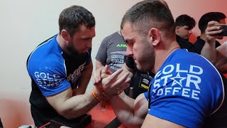 Zirakashvili Irakli VS Sagov Ibragim armwrestling [upl. by Moreville215]