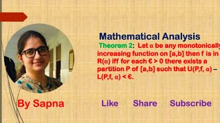 Theorem 2 based on Riemann Stieltjes Integral [upl. by Natsud]