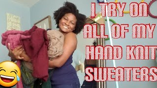 I Try on All of My Handknit Sweaters [upl. by Reivad957]