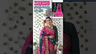 Meesho Sawan रक्षाबंधन special green bandhani lehriya chunari pachrangi saree haul dola silk saree [upl. by Noivart]