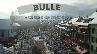 BULLE  Canton de Fribourg  Suisse  aerial view with snow 10º DJI Mavic Pro [upl. by Carree]