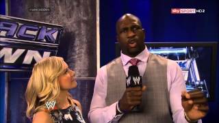 Titus ONeil and Darren Young backstage fight  Smackdown 2714 [upl. by Elletse]