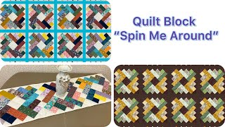 I Upcycled Fabric Scraps into a STUNNING Quilted Table Runner quotSpin Me Aroundquot [upl. by Aicilec]