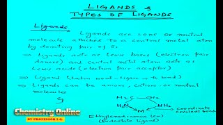 TYPES OF LIGANDS The Naming of Coordination Compounds  Chemistry Online By Prof IQ [upl. by Enaols]