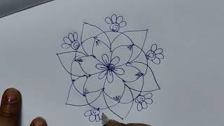 very easy simple Rangoli design 5×3 [upl. by Fina887]