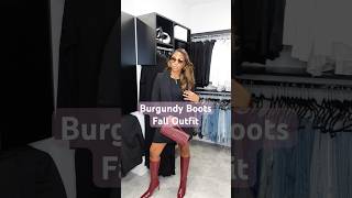 Burgundy Boots Fall Outfit  outfitinspo autumnfashion grwmoutfit grwm fallfashion fashion [upl. by Olfe]