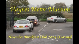 Haynes Motor Museum November Breakfast Club 2024 Leaving [upl. by Anissej]