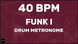 Funk  Drum Metronome Loop  40 BPM [upl. by Anthiathia521]