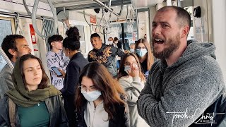 Proclaiming Jesus on a tram train in Palermo Sicily [upl. by Finn]