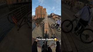 Extreme MTB on a bridge urbanfreeride mtb enduro bike downhill propain hamburg bike Downhill [upl. by Arissa]