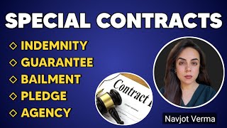 Special Contracts  Indemnity  Guarantee  Bailment  Pledge  Agency [upl. by Anuaek]