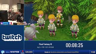 ESAWinter19 Speedruns  Final Fantasy III 20 by Leonis07 [upl. by Stuppy503]