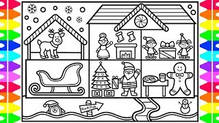 How to Draw Christmas Characters for Kids ❤️💚Christmas Characters Drawings and Coloring Pages [upl. by Aracaj166]