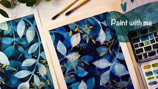 Watercolor tutorial🎨Negative painting technique [upl. by Akerdnahs]