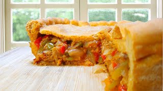 Delicada TARTA DE ATUN con masa casera 🥟 Como hacer empanada gallega Receta fácil y rápida [upl. by Sokairyk]