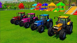 JOHN DEERE vs FENDT vs CLAAS vs VALTRA vs MCCORMICK TRACTORS BATTLE  Farming Simulator 22 ABOUT FA [upl. by Monafo]