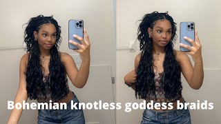 EASIEST BOHEMIAN KNOTLESS GODDESS BRAIDS TUTORIAL  BEGINNER FRIENDLY [upl. by Eon256]