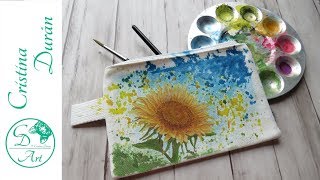 Painting with INKTENSE Blocks in a FABRIC Bag [upl. by Darnok]