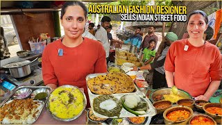 40 Fashion Designer from Australia sells Indian Street Food Punjab 😍 Unlimited Thali 12 Items [upl. by Niwle114]