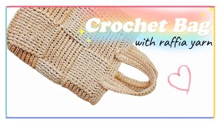 Crochet Bag with Raffia yarn  How to Crochet [upl. by Aramaj268]