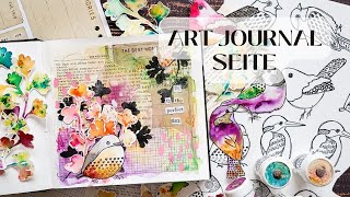 Kreativ im Art Journal  Anleitung amp Collage Elemente mit Brushos und Schablone [upl. by Rehpitsirhc]