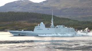 D653 Languedoc in Rystraumen frigate french vessel ship hd [upl. by Htabmas702]