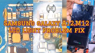 Samsung galaxy A12M12 light problem fix  Samsung galaxy M12A12 lcd black screen fix [upl. by Enilegna]