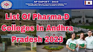 List Of PharmaD Colleges In Andhra Pradesh 2023  AP Eamcet Bipc Counselling 2023  apeapcet2023 [upl. by Romeo]