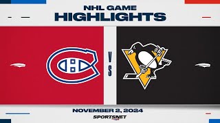 NHL Highlights  Canadiens vs Penguins  November 2 2024 [upl. by Axel]