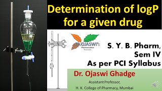 Determination of Partition coefficientLogP OWSem IVBPharmPCI syllabusMedicinal Chemistry Lab [upl. by Peder]