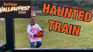 HAUNTED TRAIN AT SIX FLAGS FRIGHT FEST [upl. by Theola]