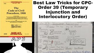 Best Law Tricks for CPC Order 39 Temporary Injunction and Interlocutory Order [upl. by Mariandi724]