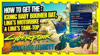 Cyberpunk 2077 Phantom Liberty  How to get the Baby Boomer MalinaMobile Bike amp Linas Tshirt [upl. by Nylirac]