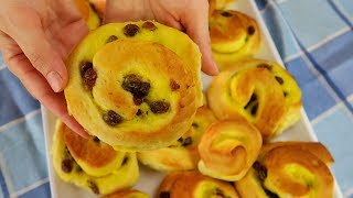 BRIOCHES GIRELLE DANESI ALLA CREMA  Danish Pastry Rolls With Custard Easy Recipe [upl. by Ecined]