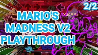 FNF Marios Madness V2 is HERE  FULL Playthrough 22 [upl. by Anelrahs293]