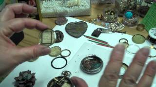 Mixing Pouring and Creating Altered Art Bezels With ICE Resin [upl. by Harihat931]