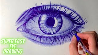 Realistic eye drawing with pen  Eye drawing  Basic drawing  Realistic art [upl. by Friede]