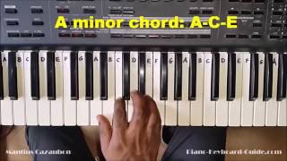 How to Play the A Minor Chord on Piano and Keyboard  Am Amin Chord [upl. by Kaazi]