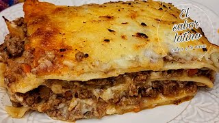 🔴Lasaña de Carne y Queso ¡Receta Fácil Rápida y DeliciosaEl sabor latino [upl. by Eerb629]