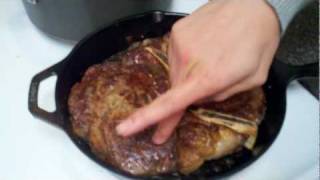 How to Sear RibEye Steak using Cast Iron Pan Alton Browns Method 1 of 2 [upl. by Carn]