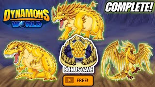 100 Complete New Bonus Cave  Get Free All Gold Type Legendary Dynamons In Dynamons World [upl. by Abbub]