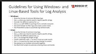 259 Guidelines for Using Windows and LinuxBased Tools for Log Analysis [upl. by Llenna708]