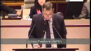 8 Landtagssitzung Udo Pastörs NPD möchte kein Nazi sein [upl. by Yesima446]