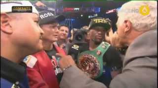 Maidana amp Mayweather  Interview post fight  Ring Side [upl. by Anaujat]