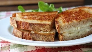 Grilled Brie amp Pear Sandwich  Grilled Cheese Sandwich Recipe [upl. by Elime]