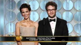 Seth Rogen and Kate Beckinsale Funny Moments  Golden Globes 2012 HQ [upl. by Ailina990]