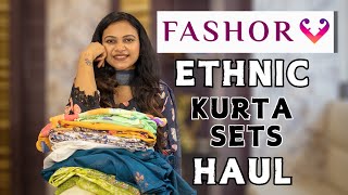 Fashor Kurta Set Haul  Best Ethnic Kurta Sets  Basic With Divya [upl. by Kevan65]