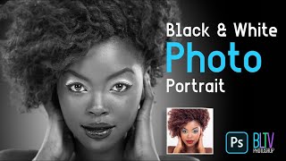 Photoshop How to Create Beautiful Black and White Photo Portraits [upl. by Dory53]