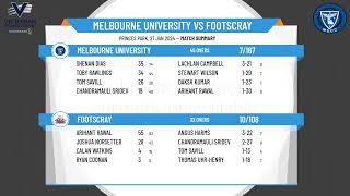 Victorian Premier Cricket  Kookaburra Mens Fourths  Round 16  Melbourne University v Footscray [upl. by Trbor]